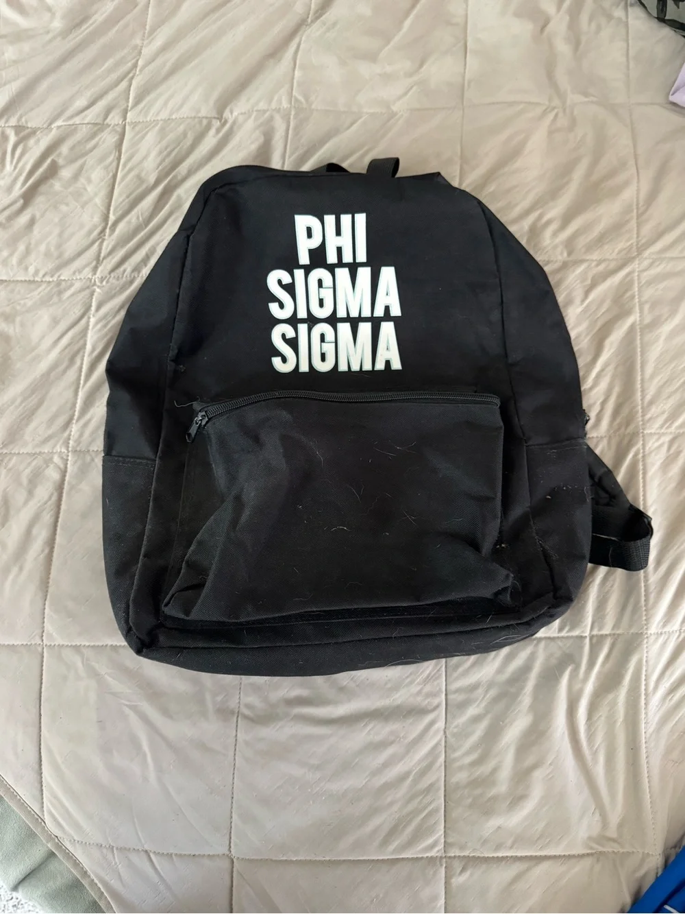 Phi Sigma Sigma Black Canvas Backpack